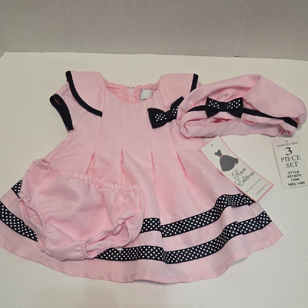 Rare Editions Pink and Black Formal Kids Dress Set